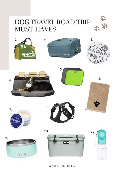 These dog travel essentials and dog travel accessories that are insanely important when traveling with your dog. Travel Dog Accessories, Puppy Travel Essentials, Road Trip Essentials With Dogs, Dog Essentials List, Dog Beach Essentials, Dog Road Trip, Dog Travel Essentials, Beach Trip Packing List, Beach Trip Packing