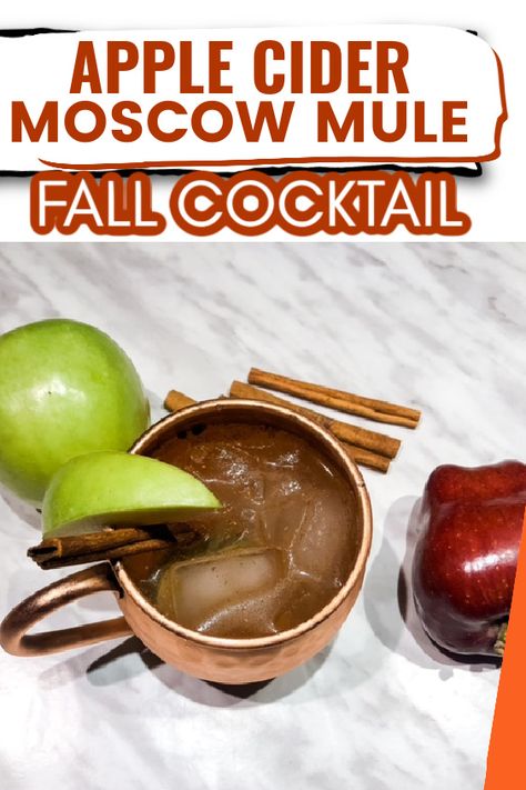 This apple cider Moscow mule is the perfect fall cocktail. The fall flavors of apple cider and cinnamon blend for the perfect comfort drink. Great fall cocktail recipes. Holiday cocktails are perfect and this is a great Thanksgiving cocktail recipe Fall Flavored Moscow Mules, Apple Cinnamon Moscow Mule, Holiday Mules Cocktail Recipes, Apple Cider Mule Recipe, Cinnamon Vodka Drinks Recipes, Holiday Mule Cocktail, Apple Cider Mule, Cider Moscow Mule, Thanksgiving Camping