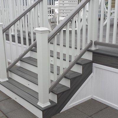 Deck Skirting, Front Porch Steps, Deck Makeover, Deck Pictures, Deck Steps, Deck Colors, Building A Porch, Patio Deck Designs, Deck Paint