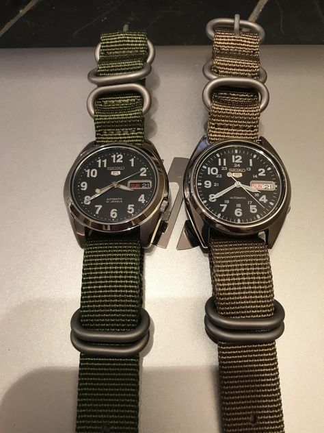 SEIKO SNX809 & SNK381 Seiko Ssk001, Seiko Snxs73, Seiko Vintage, Seiko 5 Snxs79, Vintage Seiko Watches, Adventure Watches, Seiko Snk381, Handmade Watch Bands, Field Watches