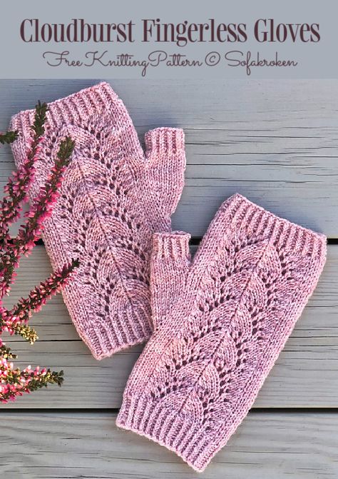 Cloudburst Fingerless Gloves Free Knitting Pattern - Knitting Pattern Crochet Half Finger Gloves, Crochet Fingerless Gloves Free Pattern, Fingerless Mittens Pattern, Knitting Gloves Pattern, Knitted Gloves Mittens, Fingerless Gloves Knitted Pattern, Lace Fingerless Gloves, Fingerless Gloves Crochet Pattern, Knitted Mittens Pattern