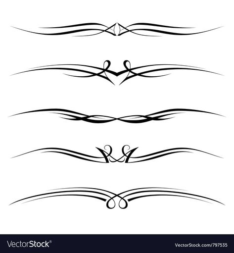 Pin Striping Tattoo, Simple Pinstripe Designs, Pinstriping Designs For Beginners, Tattoo Alphabet, Calligraphy Borders, Bridge Tattoo, Art Deco Borders, Pinstripe Art, Hot Rod Pickup