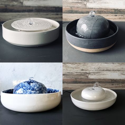 Modern Ceramic Pet Fountains by Tania Julian Ceramics • hauspanther #cats #pets #fountains #handmade #ceramic Fountain Diy, Table Fountain, Pet Fountain, Modern Fountain, Diy Fountain, Indoor Water Fountains, Cat Fountain, Cat Water Fountain, Pump Cover