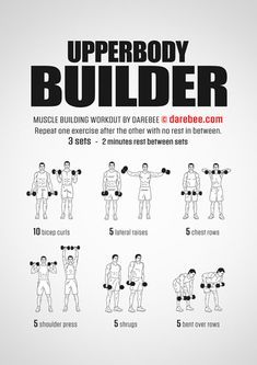 DAREBEE Workouts Darbee Workout, Upper Body Workout Gym, Dumbbell Workout Plan, Upper Body Dumbbell Workout, Dumbbell Workout At Home, Shred Workout, Bicep And Tricep Workout, Home Workout Men, Full Body Dumbbell Workout