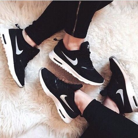 Nike Thea, Air Max Thea, Nike Air Max Thea, Black And White Shoes, Nike Air Max For Women, Nike Shoes Outlet, Casual Sport Shoes, Shoes Outlet, Black & White