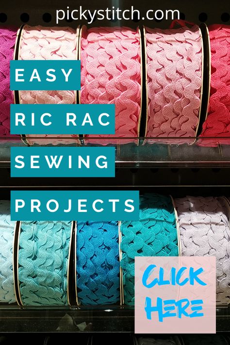 Ric Rack Ideas, Rick Rack Crafts, Rick Rack Flowers, Pillow Cases Diy, My Sewing Room, Rick Rack, Ric Rac, Easy Sewing Projects, Sewing Project