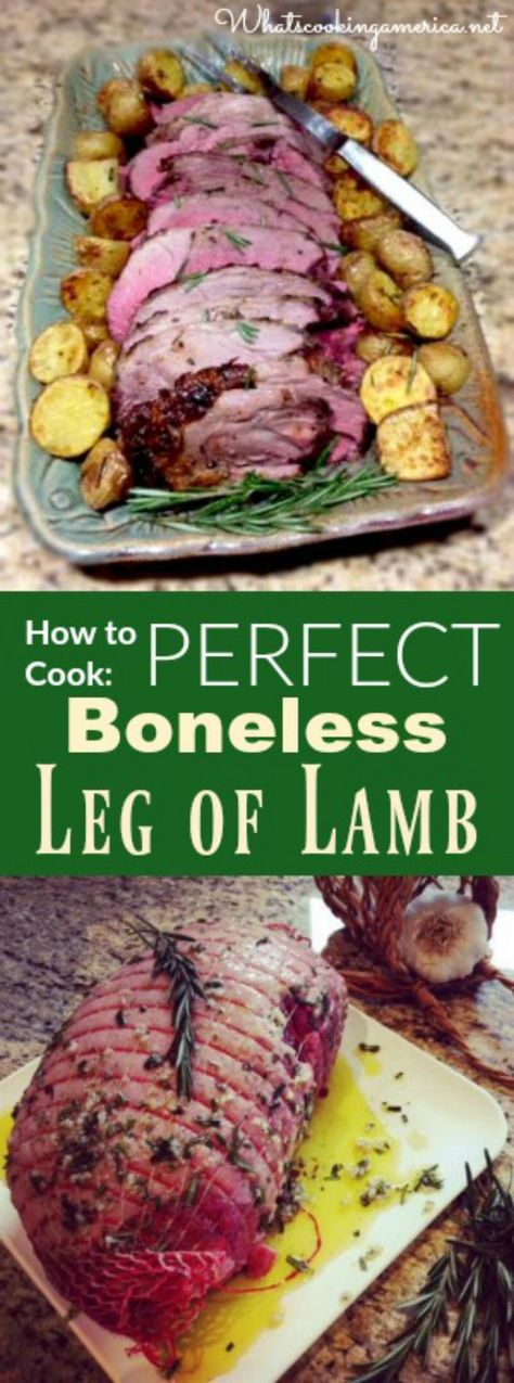 A complete instructions on purchasing, preparation, internal temps and recipe for a perfect lamb roast. #lamb Roast Boneless Leg Of Lamb, Boneless Lamb Leg Roast Recipes, Leg Of Lamb Roast Boneless, Lamb In Oven, Lamb Recipes Oven, Lamb Roast Recipe, Boneless Leg Of Lamb, Lamb Leg Recipes, Lamb Dinner