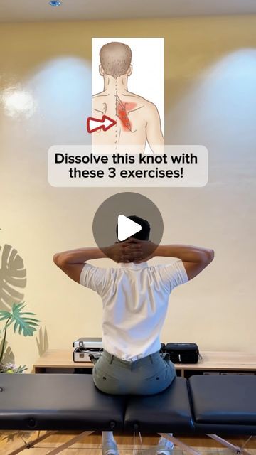 Madz Mariwa 🇵🇭 on Instagram: "Dissolves KNOTS in between your shoulder blades with these exercises 🤩🤩🤩   #rhomboids #backpain" Muscle Knots In Back, Trapezius Muscle Pain, Physio Therapy, Neck Stretching, Trapezius Muscle, Shoulder Rehab Exercises, Exercise Therapy, Better Posture Exercises, Posture Correction Exercises