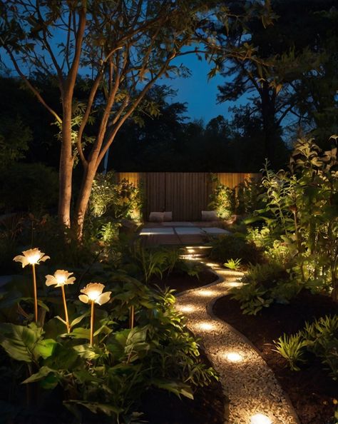 Enchant your night with this dreamy garden illumination! Stroll the lush, softly-lit path and bask in the serene ambiance. 

What's your favorite way to light up your outdoor space? Let us know in the comments below!
Visit Garden Bliss for more inspiration on creating a magical garden oasis 
#homeandgarden #betterhomesandgardens #homegardening #homesandgardens #homegarden #gardenhome #gardeningathome Night Time Garden, Garden Illumination, Dreamy Garden, Deck Steps, Garden Drawing, Patio Balcony, Bedroom Wall Paint, Outside Patio, Unique Housewarming Gifts