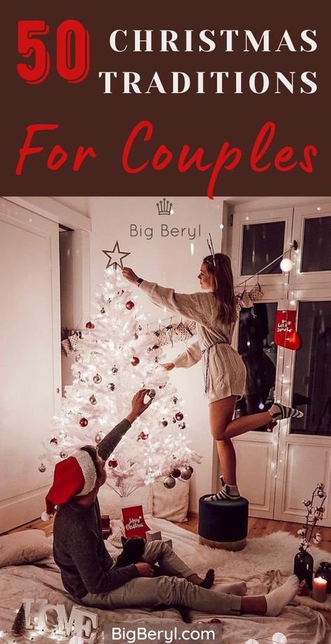 Christmas traditions for couples newlyweds without kids Couple Christmas Checklist, First Christmas Together Traditions, Things To Do In December With Boyfriend, Couple Things To Do For Christmas, First Christmas Married Traditions, Christmas As A Couple, Christmas Ideas Couples, Couples First Christmas Ideas, Christmas Couple Traditions