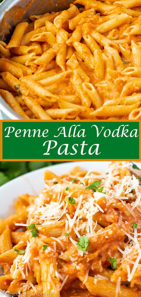 Penne A La Vodka Recipe, Easy Penne Alla Vodka, Alla Vodka Pasta, Vodka Pasta Recipe, Rose Pasta, Penne Pasta Recipes, Penne Alla Vodka, Vodka Pasta, Alla Vodka