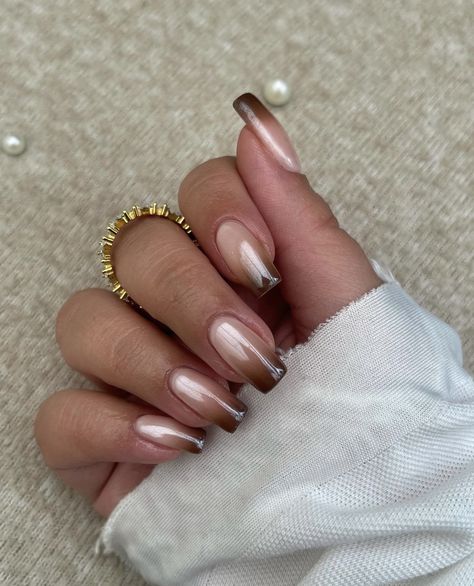 Ongles Beiges, Wife Nails, Baby Boomers Nails, Nude Nail Designs, Mob Wife, Nails 2024, Brown Nails, Girls Nails, Manicure Y Pedicure