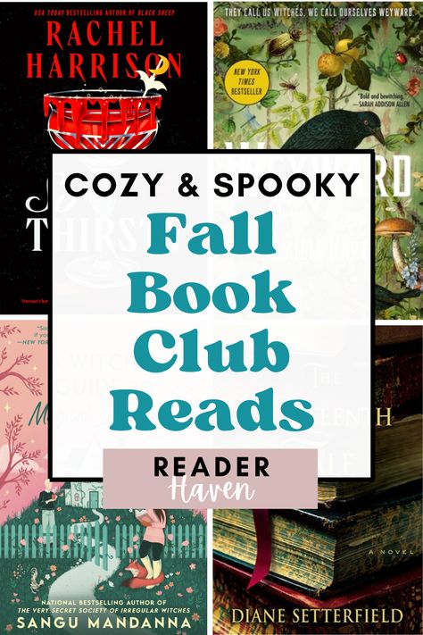 If you're looking for a great book club book for fall, here are some perfectly cozy fall novels and spooky books for atmospheric seasonal autumn reading, including fall fiction, witchy novels, and spooky mystery books. Fall Mystery Books, Witchy Novels, Cozy Fall Books, Best Halloween Books, Fall Books To Read, Books For Fall, Fall Reads, Autumn Reading, Spooky Books