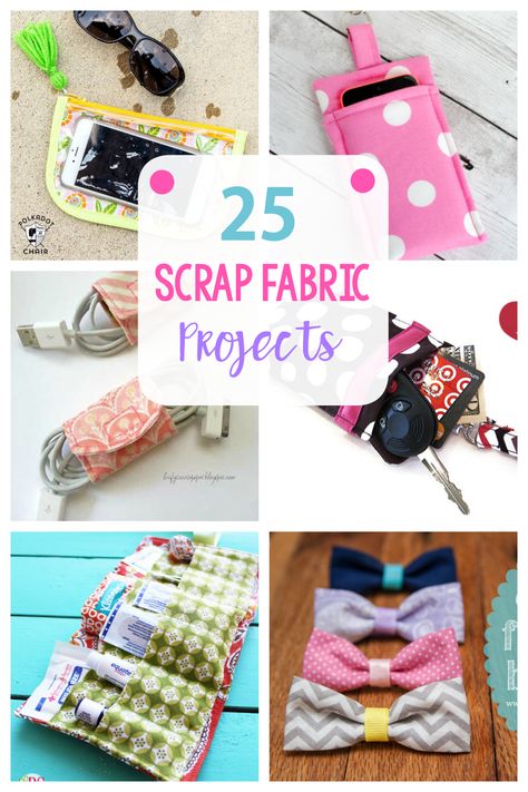 25 Fun Ways to Use Your Fabric Scraps-These scrap fabric projects are super easy sewing ideas that will help you use up all those little pieces of leftover fabric. #sew #sewing #pattern #easysewing Fat Quarter Projects, Scrap Fabric Projects, Sewing Dress, Mode Crochet, Beginner Sewing Projects Easy, Scrap Fabric, Leftover Fabric, Creation Couture, Sewing Projects For Beginners