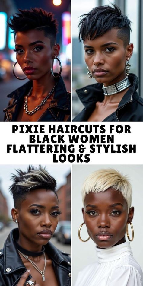 Embrace your natural hair with these 23 stunning pixie haircuts for Black women. From coily curls to sleek styles, find the perfect pixie cut to match your personality and hair texture. Includes product recommendations and styling tips to keep your natural pixie looking fresh and beautiful. Tapered Pixie Haircut Black Women, Black Hair Pixie Cut, Short Hair Shaved Sides, Black Pixie Haircut, Black Women Short Haircuts, Curled Pixie Cut, Super Short Pixie Cuts, Pixie Cut Round Face, Women Pixie Haircut