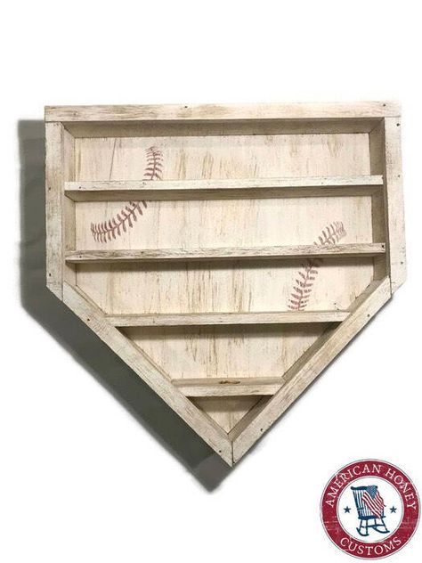 Baseball Display, Baseball Shelf, Baseball Display Shelf, Home Plate Baseball Shelf, Home Plate Shadow Box, Baseball Shadow Box by AmericanHoneyCustom on Etsy https://www.etsy.com/listing/550677940/baseball-display-baseball-shelf-baseball Baseball Shelf, Baseball Project, Baseball Diy, Baseball Bedroom, Baseball Display, Baseball Crafts, Sport Bedroom, Baseball Room, Baseball Decor