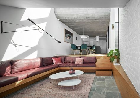 20 Contemporary Conversation Pits & Sunken Lounges | Houzz AU 1970s Interior Design, Conversation Pit, Built In Sofa, Victorian Terrace House, Victorian Style Homes, Sunken Living Room, Interior Design Awards, Australian Architecture, Victorian Terrace