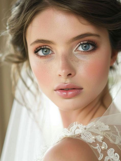 Fall Wedding Makeup For Bride Blue Eyes, Bride Makeup Blue Eyes, Wedding Makeup Blue Eyes, Blonde Brides, Spring Wedding Makeup, Bridal Makeup For Blue Eyes, Make Up Sposa, Wedding Makeup For Blue Eyes, Wedding Makeup Blue