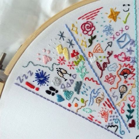 Stitch A Day Embroidery Journal, Embroidery Year Journal, Embroidery Journal Ideas, Thread Journal, Embroidery Types, Embroidery Stitches For Beginners, Embroidery Samplers, Year Embroidery, Embroidery Journal