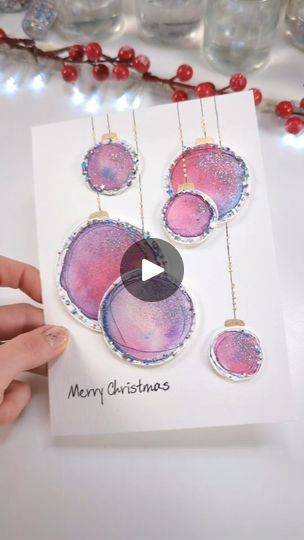 Watercolor Baubles, Christmas Watercolours, Painting Idea For Beginners, Christmas Card Tutorials, Water Coloring, Paint Easy, Paper Outline, Learn How To Paint, Holiday Tags