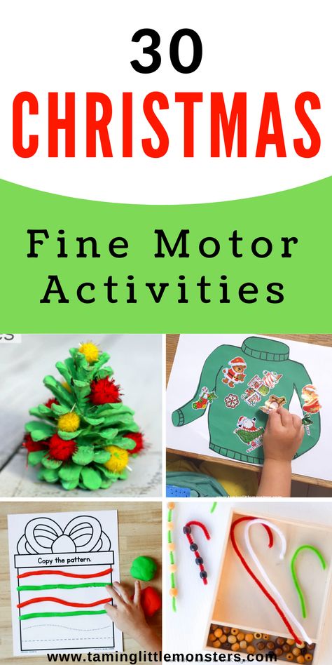 30 Christmas Fine Motor Activities for Kids - Taming Little Monsters Christmas Fine Motor Activities, Christmas Fine Motor, Christmas Lesson Plan, Letter Activity, Christmas Sensory, Christmas Activities For Toddlers, Christmas Learning, Preschool Christmas Activities, Christmas Lesson