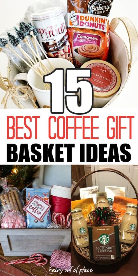 Coffee Gift Basket Ideas, Coffee Lovers Basket, Starbucks Gift Baskets, Raffle Gift Basket Ideas, Iced Coffee Gifts, Coffee Lover Gifts Basket, Fundraiser Baskets, Coffee Basket, Homemade Gift Baskets