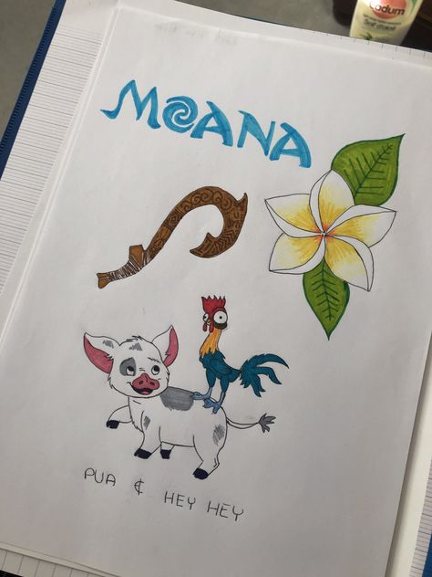 Disney Drawings Moana, Moana Sketches, Moana Drawing, Ocean Drawing, Easy Disney Drawings, Doodle Books, Disney Art Drawings, Doodle Art Drawing, Preschool Art Activities