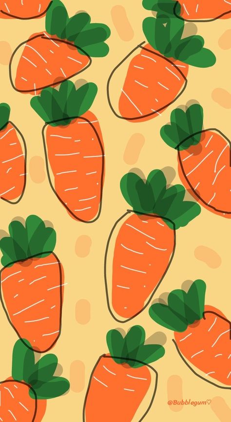 Carrot Wallpaper, Carrot Drawing, Nostalgia Wallpaper, Carrot Pattern, Iphone Wallpaper Cat, Cellphone Background, Easter Wallpaper, Iphone Wallpaper Fall, Fruit Wallpaper