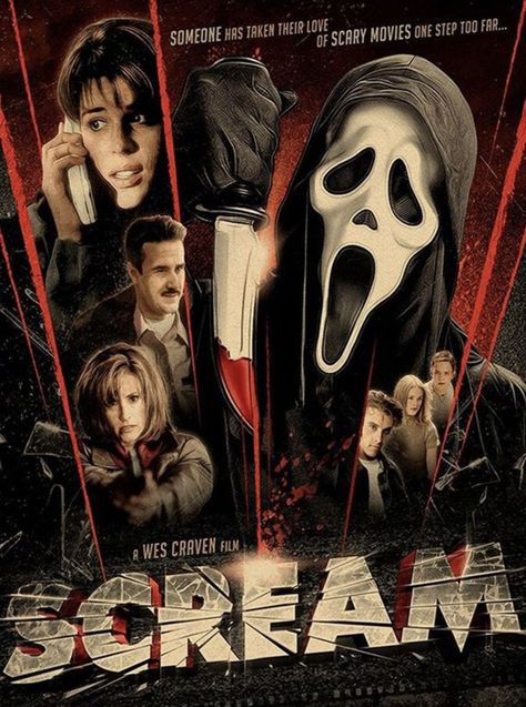 Scream Movie Poster, A Scary Movie, Supraviețuire Camping, Slasher Movies, The Scream, Scream Movie, Wall Art Crafts, I Love Cinema, Best Horror Movies