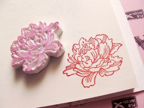 Chinese Peonies, White Flower Tattoos, Planting Peonies, Chinese Tattoo, Handmade Stamps, Linocut Art, Seven Seas, Henna Tattoo Designs, Lino Print