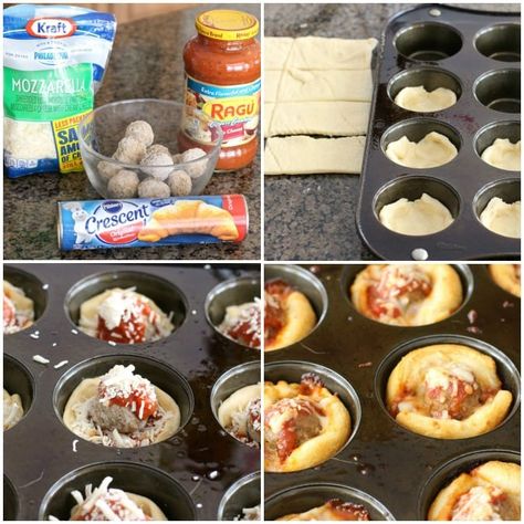 Meatball Bites, Meatballs Marinara, Pillsbury Crescent Roll Recipes, Pillsbury Crescent, Cheesy Meatballs, Crescent Recipes, Appetizer Meatballs, Pillsbury Recipes, Crescent Roll Recipes