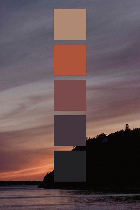 Dark Sunset Color Palette, Color Palette Hex Codes, Sunset Color Palette, Sunset Color, Color Schemes Colour Palettes, Hex Codes, Color Palate, Color Palette Design, Sunset Colors