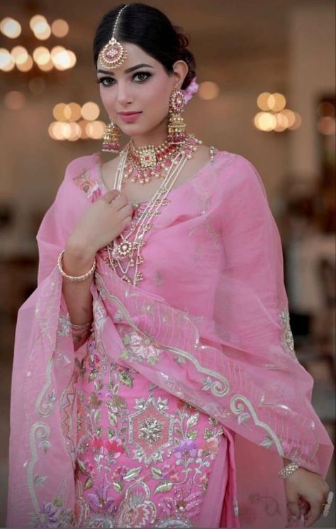 Party wear dresses ideas Pink Suit Wedding, Pink Sharara, Colour Wedding, Kids Party Wear Dresses, Girls Dresses Sewing, Wedding Women, Pakistani Wedding Outfits, Desi Fashion Casual, Fancy Wedding Dresses