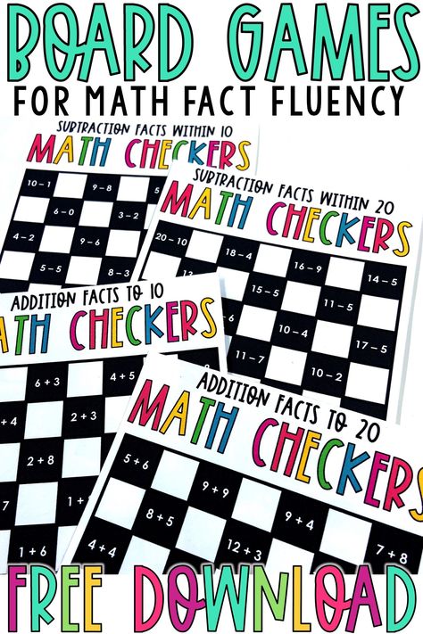 Math Facts Games 2nd Grade, Whiteboard Math Games, Math Fact Activities, Fun Math Activities For 1st Grade, Addition Practice 2nd Grade, Math Games Third Grade Free Printable, Mental Math Games 2nd Grade, 1st Grade Math Fluency Practice, 2nd Grade Board Games