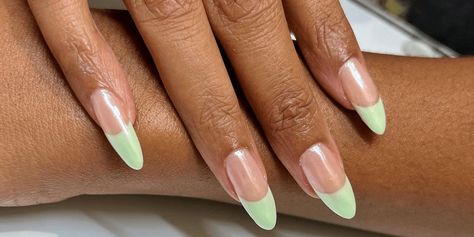 Inspired by the "pistachio chocolate" TikTok trend, the soft green hue is versatile year round, but is a great pre-fall manicure color. Ahead, we've rounded up 12 pistachio butter nail ideas to try. Pistachio Nail Color, Butter Nails, Wavy Hair With Braid, Pistachio Chocolate, Pistachio Butter, Nutrition And Mental Health, Manicure Colors, Fall Manicure, Hair Concerns