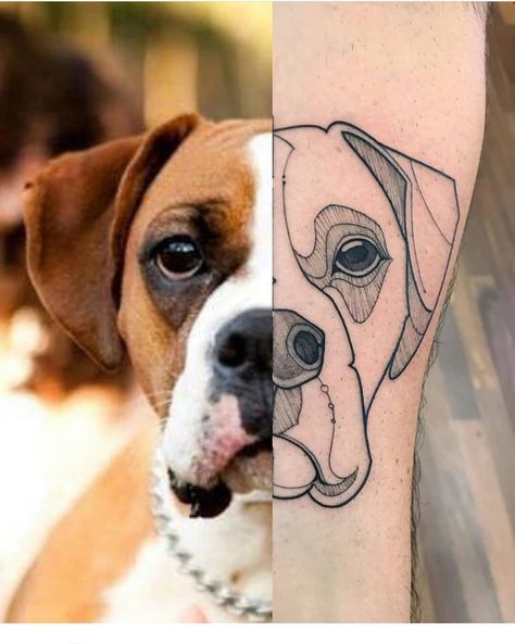 Tattoo Ideas Tattoo Perro, Boxer Dog Tattoo, Boxer Tattoo, Memorial Tattoos Small, Moon Sun Tattoo, Dog Print Tattoo, Tattoos For Dog Lovers, Dog Memorial Tattoos, Dog Paw Tattoo