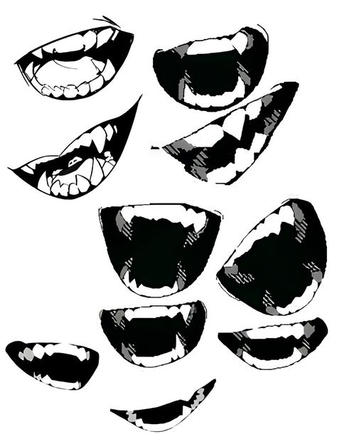 Mouth Expressions, Manga Mouth, Teeth Drawing, Smile Drawing, Drawing Face Expressions, Mouth Drawing, Gambar Figur, 캐릭터 드로잉, Drawing Expressions