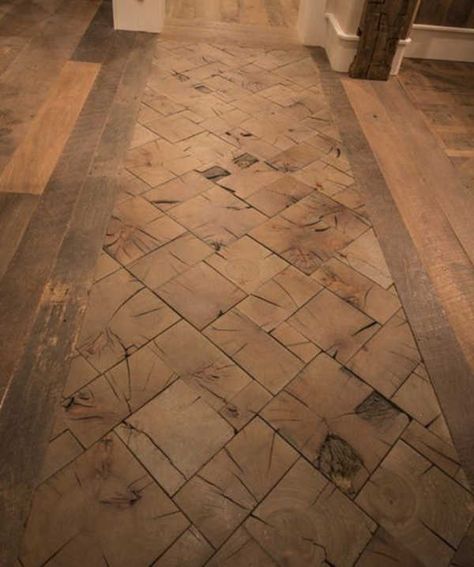 End Grain Flooring, Wood Block Flooring, Tile Floor Diy, Wood Floor Finishes, Tile Diy, Traditional Tile, Unique Flooring, Diy Tile, Diy Flooring