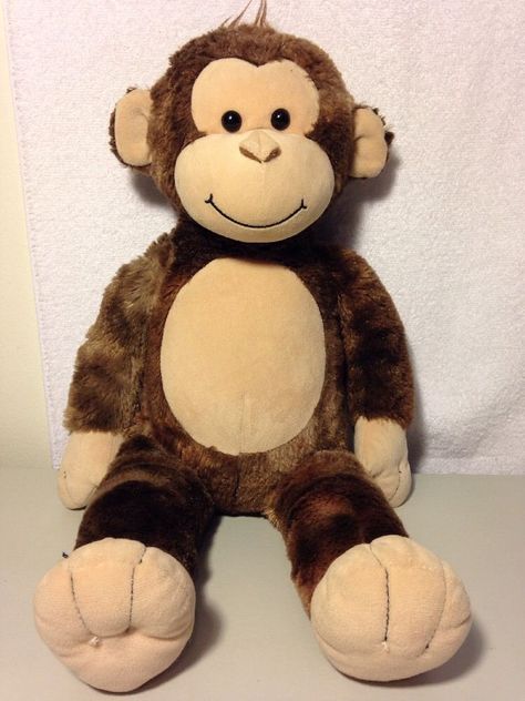 BUILD A BEAR MONKEY Plush Cheerful  18" Brown BABW Stuffed Animal #BuildaBear Build A Bear Monkey, Monkey Plushies, Brown Bear Stuffed Animal, Monkey Teddy, Monkey Teddy Bear, Ikea Monkey, Stuffed Animal Bear, Stuffed Monkey, Monkey Toy