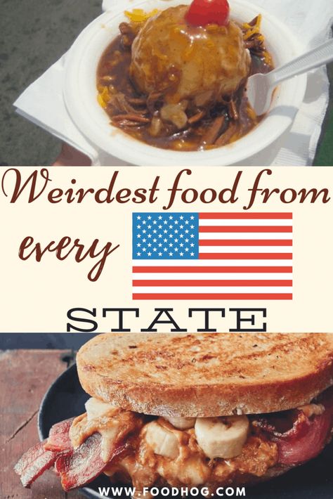 Are you wondering what are some of the weirdest things people in the United States eat every day? Then you'll surely love the weirdest dishes from every American state. #weirdfoodusa #worstfoodfromeverystate #usafood #culinaryusa Boiled Dinner, Usa Destinations, Usa Food, State Foods, American Recipes, American Dishes, Culinary Travel, Travel Finds, Food Board