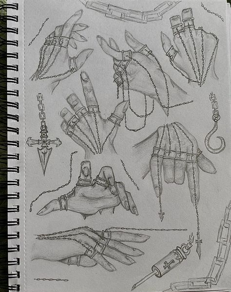 Hand With Chain Drawing, Kurapika Chains Drawing, Hands In Chains Drawing, Kurapika Drawing Sketch, Kurapika Hand Tattoo, Kurapika Reference, Kurapika Hand Chains, Kurapika Sketch, Kurapika Drawing