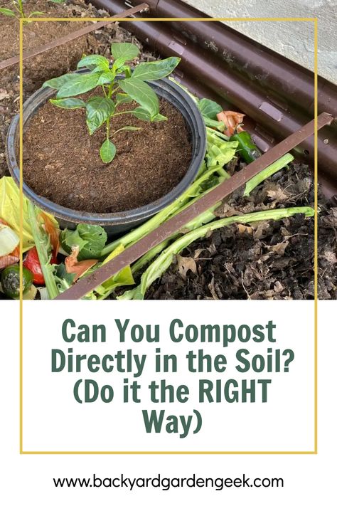 Direct composting involves digging a hole or trench (or using special in-ground containers), burying compostable materials, and letting nature do its work. In Ground Composting, In Ground Compost, Trench Composting, Composting Methods, Compost Container, Compost Bucket, Diy Compost, Urban Homestead, Kitchen Scraps