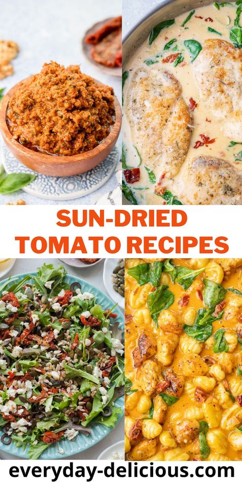 Dried Tomato Recipes, Sun Dried Tomato Recipes, Tomato Recipes Healthy, Sundried Tomato Recipes, Make Sun Dried Tomatoes, Tomato Snacks, Sundried Tomato Pasta, Sun Dried Tomato Sauce, Smoked Cheese