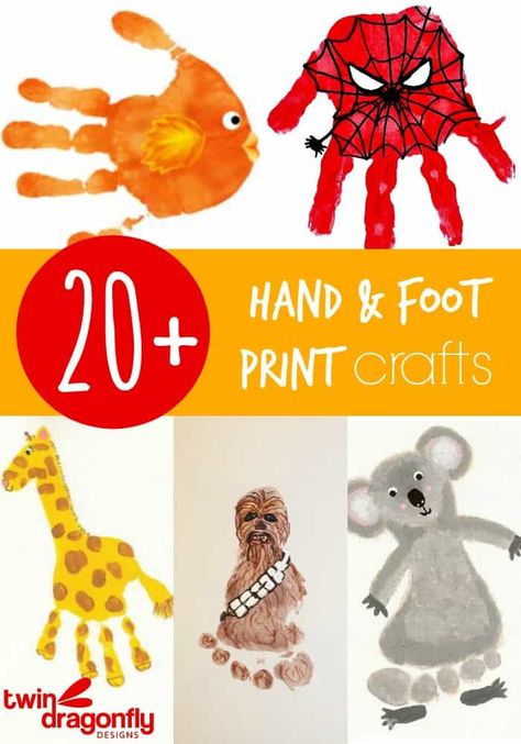 20+ Hand and Footprint Crafts Print Crafts, Diy Paper Art, Baby Art Projects, Footprint Crafts, Footprint Art, Foot Print, Handprint Crafts, Dragonflies Design, Baby Footprints