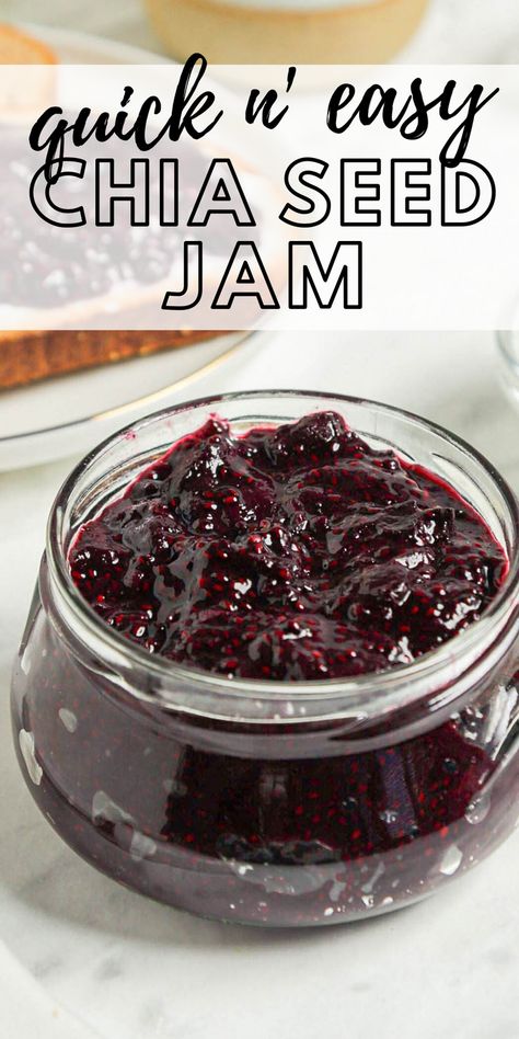 Blueberry Chia Seed Jam, Blueberry Chia Jam, Chia Seed Jam Recipe, Chia Jam Recipe, Running On Real Food, Blueberry Jam Recipe, Chia Seed Jam, Chia Recipe, Jam Jam