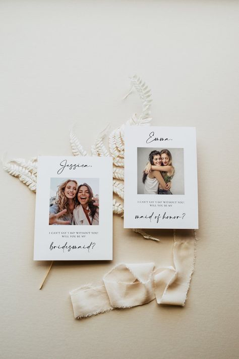 Bridesmaid Proposal Will You Be My Bridesmaid Proposal Card | Etsy Australia Bridesmaid Proposal Diy, Be My Bridesmaid Card, Modern Bridesmaid, Bridesmaid Proposal Card, Asking Bridesmaids, Bridesmaid Boxes, Proposal Photos, Bridesmaid Card, Photo Card Template