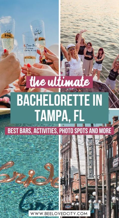 Tampa Bachelorette Party, Bachelorette Party Yacht, Tampa Bachelorette, Bachelorette Party Trip Ideas, Bachelorette Beach Weekend, Bachelorette Party Locations, Ybor City Tampa, Florida Bachelorette, Planning A Bachelorette Party