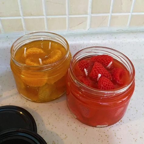 Strawberry Candles, Orange Candles, Fruit Candle, Jelly Candles, Design Candles, Strawberry Candle, Fruit Candles, Gel Wax, Chocolate Candle