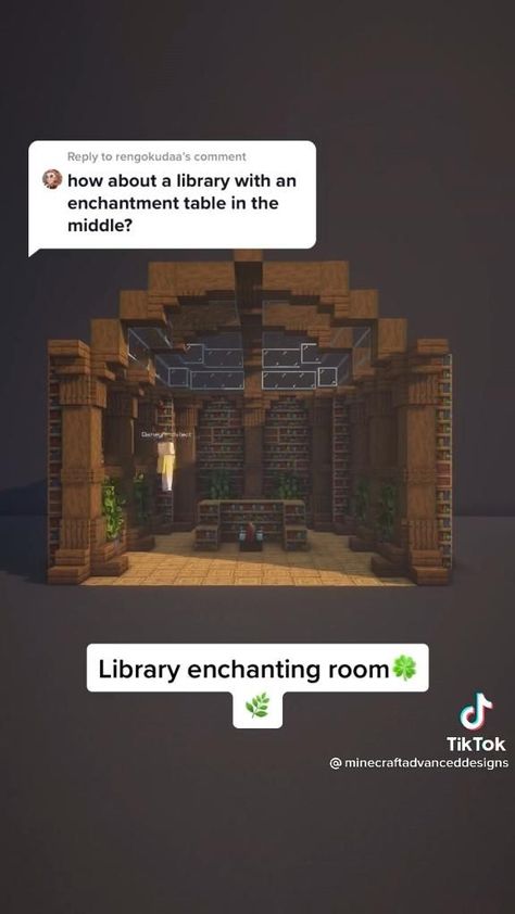 Minecraft Enchantment Building Ideas, Cute Things To Build In Minecraft Survival, Tower Interior Minecraft, Minecraft Aesthetic Library, Interior Design Minecraft House, Minecraft Library Tutorial, Minecraft Librarian Trading Hall, How To Build A Castle In Minecraft, Minecraft Castle Room Ideas