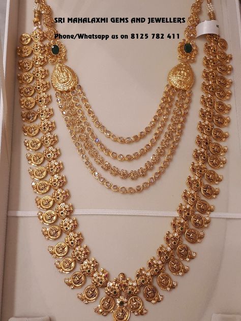 Grand jewellery collection #GoldJewelleryAntique Jewelry Design Haram Gold, Molagolusu Gold Designs, Grand Jewellery, Kasulaperu Jewellery, Long Haram Gold Jewellery Designs, Gold Necklace Set Bridal, Bridal Gold Necklace, Gold Necklace Bridal, Jewellery Set Bridal